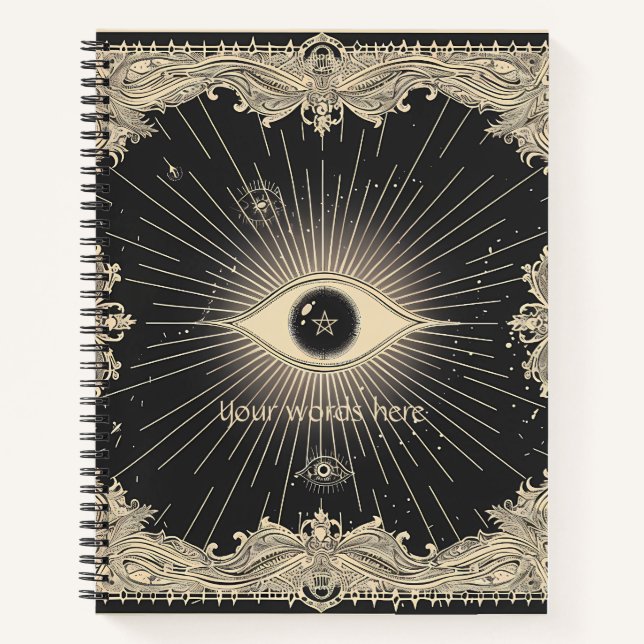 Create Your Own Radiant Retro Evil Eye Notebook (Front)