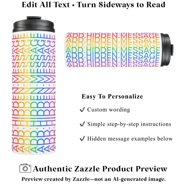 Create Your Own Rainbow Fun Hidden Message W Thermal Tumbler (Creator Uploaded)
