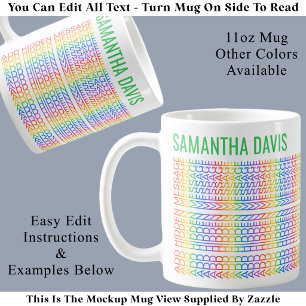 Create Your Own Rainbow Hidden Message & Name G Coffee Mug