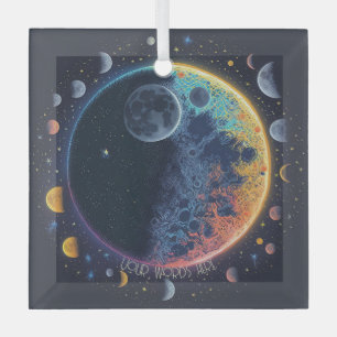 Create Your Own Rainbow Moons Glass Tree Decoration