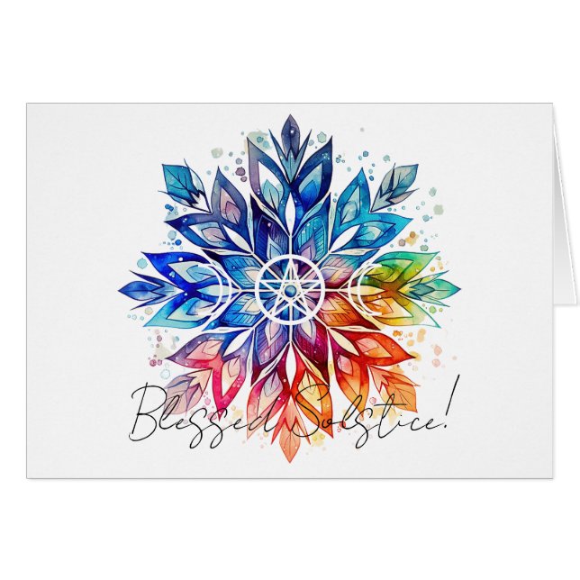Create Your Own Rainbow Snowflake Mandala Solstice (Front Horizontal)
