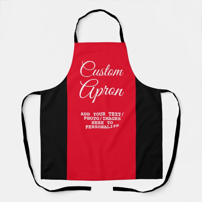 Create Your Own Red and Black Design Pattern Apron (Front)