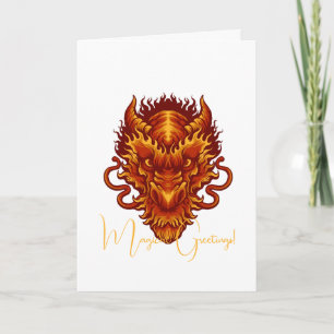 Create Your Own Red Dragon Head Card
