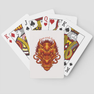 Create Your Own Red Dragon Head Playing Cards