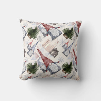 Create Your Own Red & Gold Hygge Gnome Village Cushion