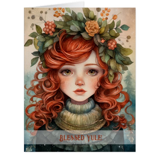 Create Your Own Red Headed Winter Solstice Maiden (Front)
