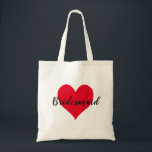 Create Your Own Red Heart Tote Bag<br><div class="desc">Create your own custom thank you tote bag gift for a bridesmaid or maid of honour at your wedding. If you change the background colour on this design, you will change the colour of the cute bright red heart shape. You can change the heart size by zooming in on or...</div>
