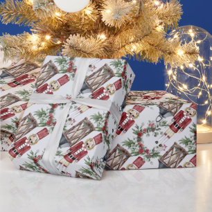 Create Your Own Red Nutcracker & Lantern Wrapping Paper