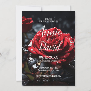 Create Your Own Red Rose Wedding Invitation