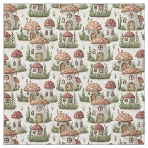 Create Your Own Red Toadstool Fairy Houses Fabric