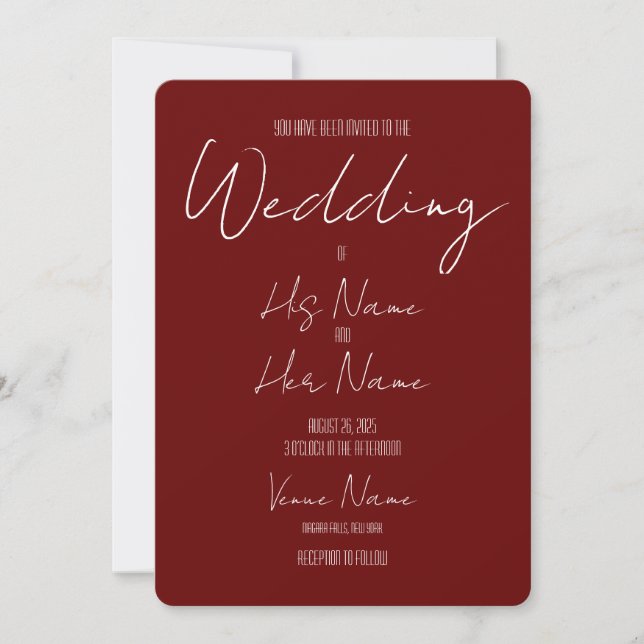 Create Your Own Red Wedding Invitation (Front)