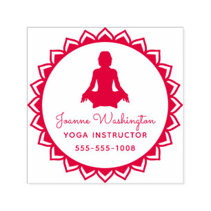 Create Your Own Red Yoga Pose Self-inking Stamp