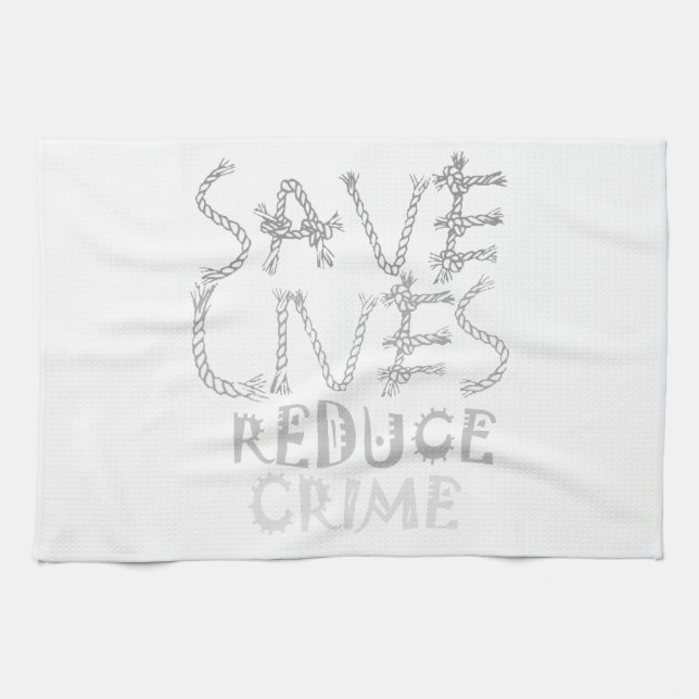 Create your own Reduce Crime Save Lives   Tea Towel (Horizontal)
