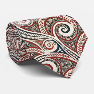Create Your Own Regal Red Blue Festive Tribal Tie