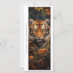 Create Your Own Regal Tiger Floral Bookmark Card