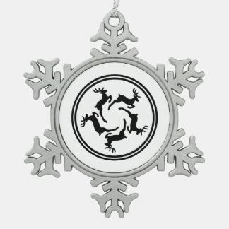 Create Your Own Reindeer Christmas Snowflake Pewter Christmas Ornament