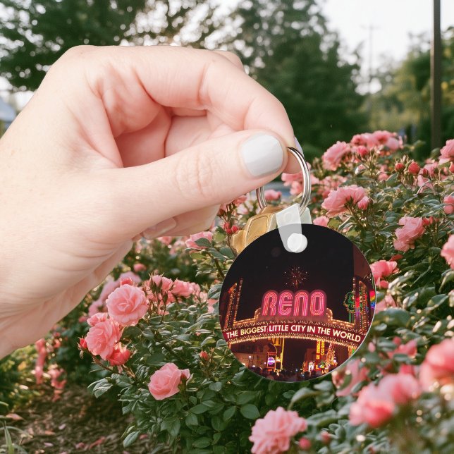 Create Your Own Reno Arch Sign Photo Key Ring (Reno Sign Keychain)