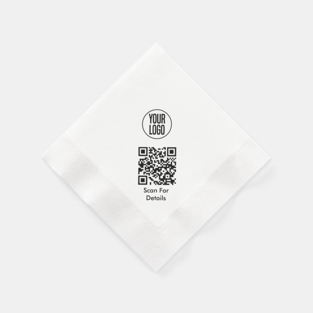Create Your Own Restaurant Logo QR Code Napkin (Corner)
