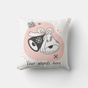 Create Your Own Retro Christmas Bells Orange Cushion