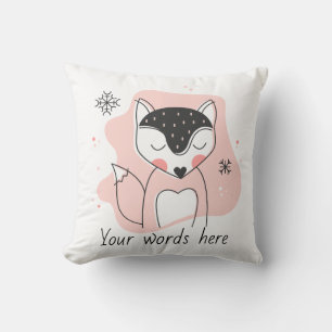 Create Your Own Retro Fox Orange Christmas Cushion