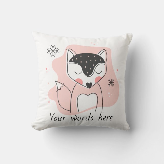 Create Your Own Retro Fox Orange Christmas Cushion (Front)