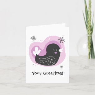 Create Your Own Retro French Hen Christmas Holiday Card