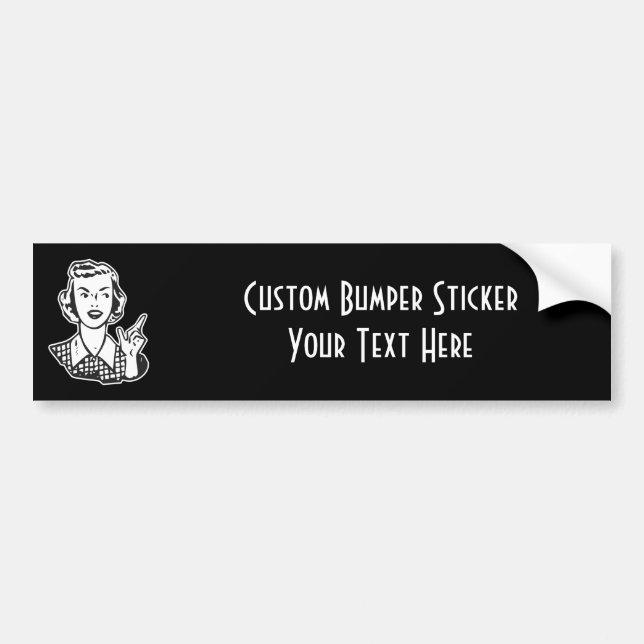 CREATE YOUR OWN RETRO MAD HOUSEWIFE GIFTS BUMPER STICKER (Front)
