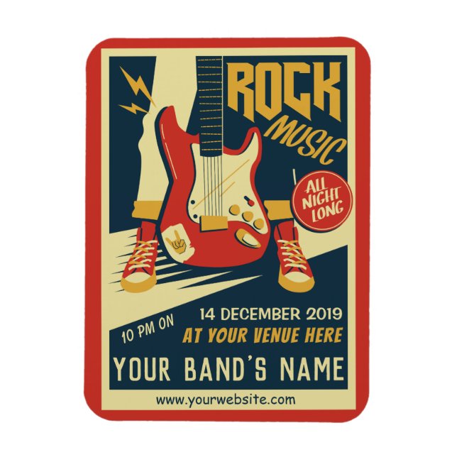 Create your own Retro Rock Music magnet (Vertical)