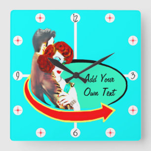 Create Your Own Retro Vintage 50s Diner Square Wall Clock