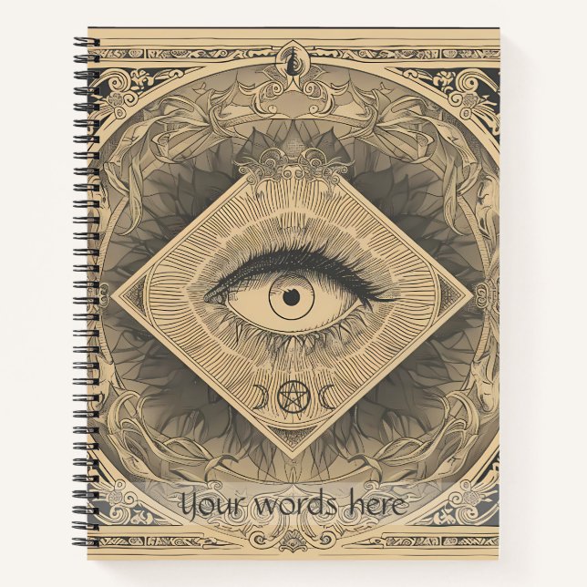Create Your Own Retro Vintage Evil Eye Notebook (Front)