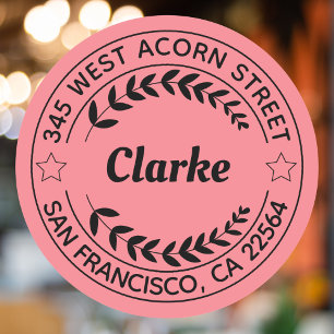 Create Your Own Return Address Black and Pink Classic Round Sticker