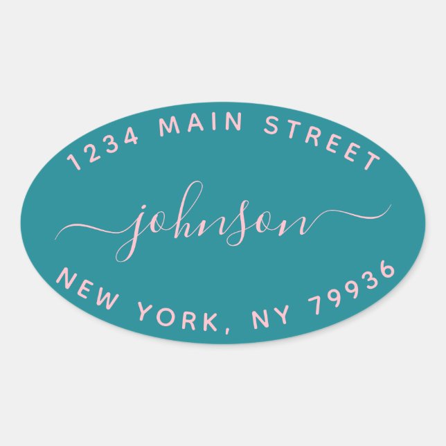 Create Your Own  Return Address Black White Oval Sticker (Front)