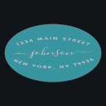 Create Your Own  Return Address Black White Oval Sticker<br><div class="desc">Create Your Own Return Address Black White Oval Sticker</div>