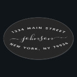 Create Your Own  Return Address Black White Oval Sticker<br><div class="desc">Create Your Own Return Address Black White Oval Sticker</div>