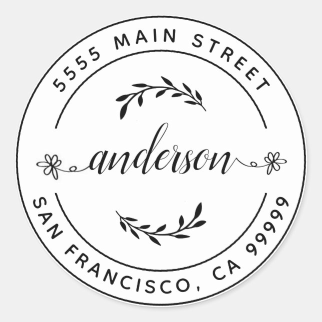 Create Your Own Return Address Classic Round Class Sticker (Front)