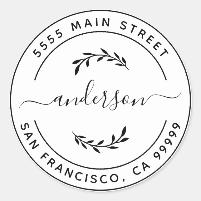 Create Your Own Return Address Classic Round Sticker (Front)