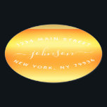 Create Your Own  Return Address Gold White Oval Sticker<br><div class="desc">Create Your Own Return Address Gold White Oval Sticker</div>