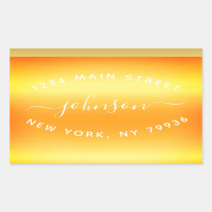 Create Your Own Return Address Gold White Rectangular Sticker