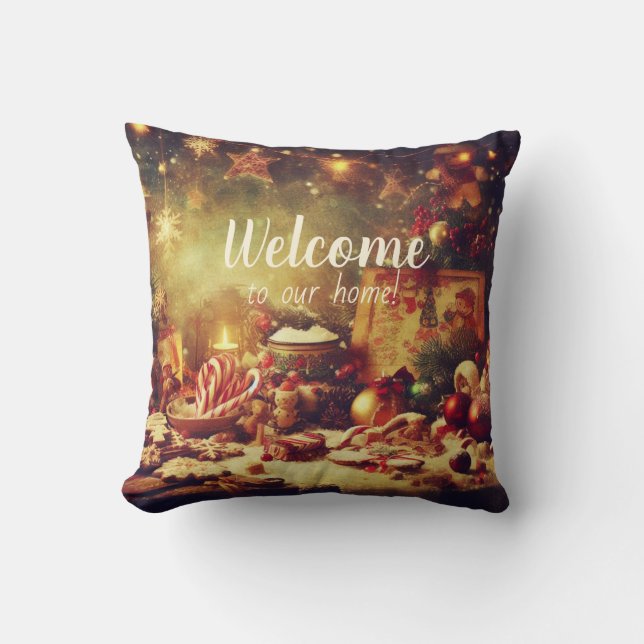 Create Your Own Romantic Christmas Memories Cushion (Front)