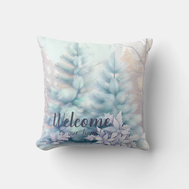 Create Your Own Romantic Pine Tree Forest Cushion (Front)