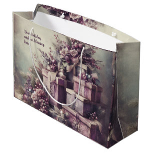 Create Your Own Romantic Purple & Grey Presents Large Gift Bag