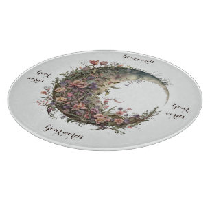 Create Your Own Romantic Roses Floral Moon Cutting Board