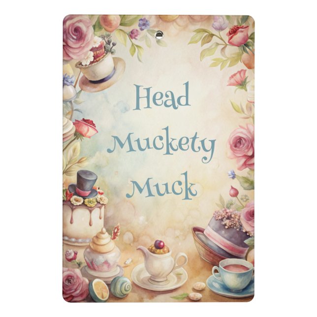 Create Your Own Romantic Whimsical Tea Party Mini Clipboard (Back)