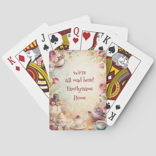 Create Your Own Romantic Whimsical Tea Party Playing Cards (Back)