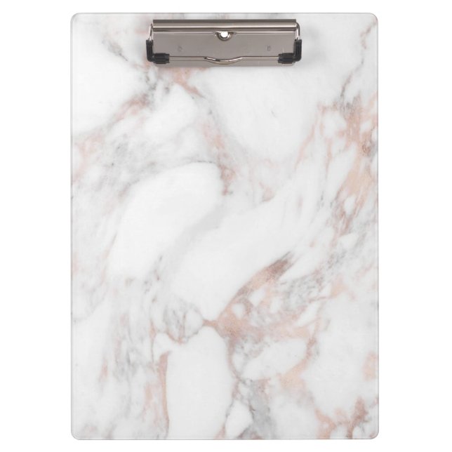 Create Your Own Rose Gold Marble Blank Template Clipboard (Front)