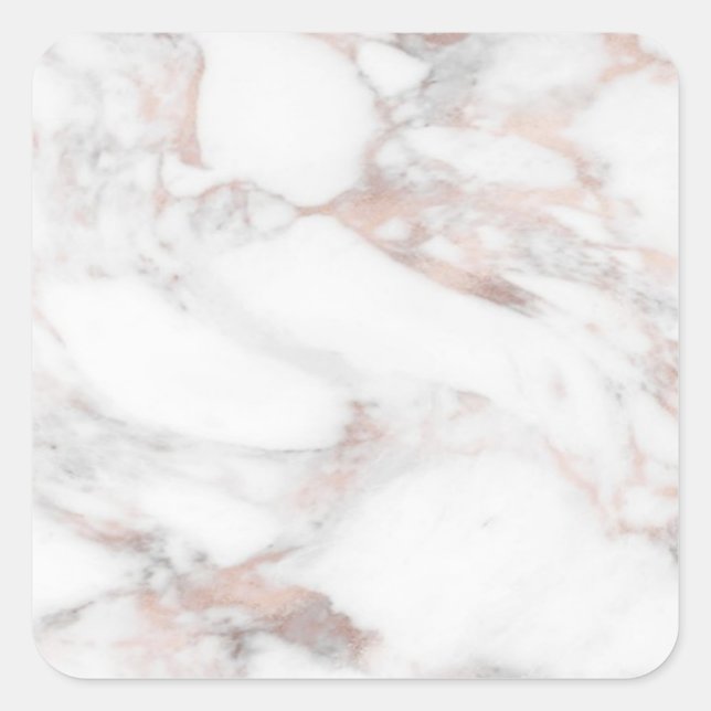 Create Your Own Rose Gold Marble Elegant Blank Square Sticker (Front)