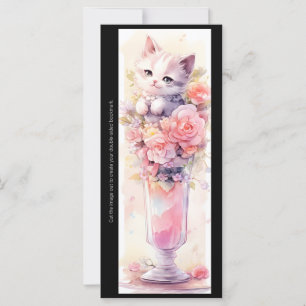 Create Your Own Rose Parfait Kitten Bookmark Card