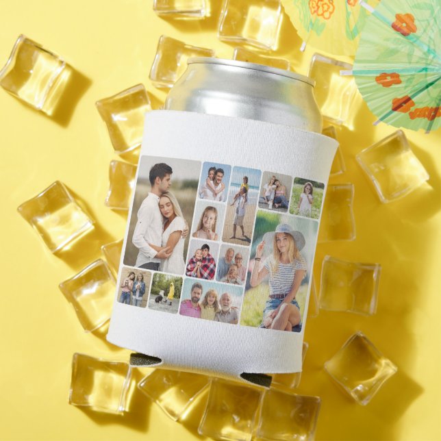Create Your Own Round Corners 12 Photo Collage Can Cooler (In Situ Summer)