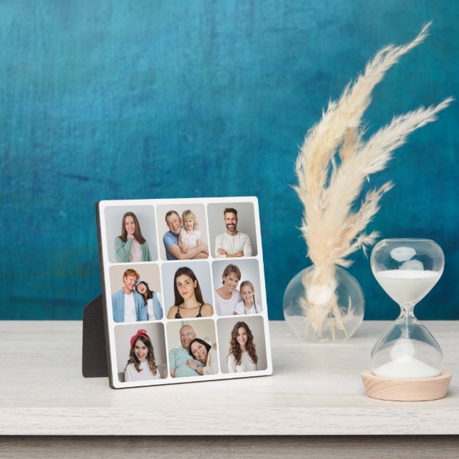 Create Your Own Round Corners 9 Photo Collage Plaque (Insitu)