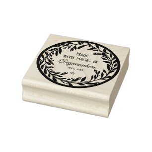 Create Your Own Round Ivy Vine Wreath Rubber Stamp